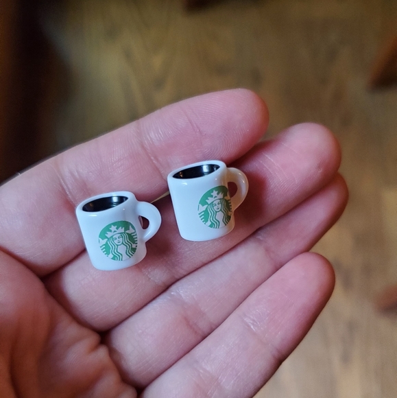 NWOT *RARE* Starbucks Coffee Mug Stud Earrings - Picture 8 of 12
